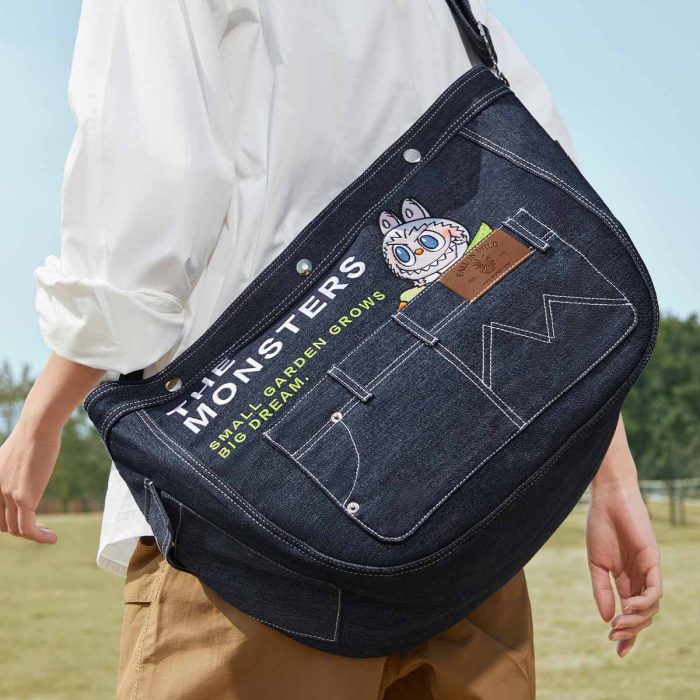 LABUBU Denim Messenger Bag – THE MONSTERS FALL IN WILD SERIES LABUBU Denim Messenger Bag – THE MONSTERS FALL IN WILD SERIES