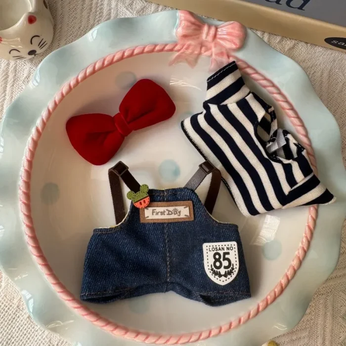 Labubu Set Clothing First Day Denim Red Bow 17 -1-700x700 (1) Labubu Set Clothing First Day Denim Red Bow 17