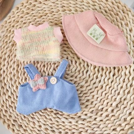 Labubu Pink Bucket Hat & Bow Overalls Edition Pastel Relaxed Outfit